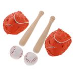 Toyvian 2 Takım Dollhouse Mini Spor Topu Playset DIY Dollhouse Minyatür Kiti Simülasyon Beyzbol