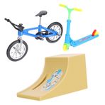 Toyvian 2 Takım Parmak Bisiklet Mini Klavye Oyuncak Paten Parkı Kiti Parmak Kaykay Rampaları Parmak Ucu Hareket Oyuncakları Küçük Salıncak Tahtası Park Kiti Sallanmak Plastik Süit Çocuk