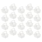 Toyvian 20 Adet Küçük Alışveriş Sepeti Mini Süpermarket Arabası Bebek Sepeti Çocuklar Için Market Arabası Kız Oyuncakları 4-5 Yaş Heykelciği Katlamak Beyaz Alışveriş Yapmak Plastik