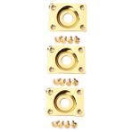 Toyvian 3 Adet Elektrik Gitar Bas Jak Plakası Soketi Metal Gitar Giriş Jak Plakası Vidaları Ile 1/4 İnç