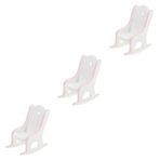 Toyvian 3 Parça çocuk sallanan sandalye salıncaklı koltuk mobilya minyatür sallanan sandalye dekoru çocuk bebek evi süslüyor ahşap modeli tahta sandalye oyuncak bebek evi Aksesuarlar pembe
