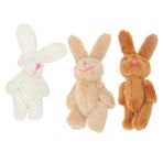 Toyvian 3 Parça Ortak Tavşan Bebek Bebekler Bebek Peluş Bebek Mini Peluşlar Mini Doldurulmuş Tavşan Mini Tavşanlar Bebek Hayvan Oyuncakları Oyuncak Bebek Kolye Çocuk Kısa Peluş