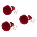 Toyvian 3 Parça Peluş Çanta Araba Anahtarlık Karikatür Kolye Anahtarlık Anahtar Zincirleri Kadın Uyuyan Oyuncak Bebek Anahtarlık Ponpon Bebek Anahtarlık Peluş Bebek Cüzdan Aşıklar Kabarık
