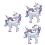 Toyvian 3 Parça Tek Boynuzlu Balon Şişme Unicorn Balon Tek Boynuzlu at Alüminyum Folyo Balonlar Tek Boynuzlu at Partisi Kaynağı Tek Boynuzlu at Şeklinde Balon 4d Kız Alüminyum Film