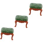 Toyvian 3 sandalyesi küçük tabure dekoratif minyatür tabure oyuncak ev kanepe sandalye oyuncak ev dekorasyonu tabureler DIY mini tabure minyatür dışkı modeli pvc