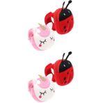 Toyvian 4 Adet Pappa Yüzük Bozuk Para Cüzdanı Uğur Böceği Yapış Bant Çorap Doldurucuları Sevimli Tokat Bileklik Para Çantası Sevimli Bozuk Para Cüzdanı Pin Çanta Oyuncak Bez Çocuk Hayvan