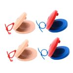 Toyvian 4 Adet Yuvarlak Dans Tahtası Parmak Kastanyet Çocuk Bebek Aletleri Ritim Oyuncakları Müzik Oyuncakları Çocuklar Kastanyet Oyuncak Odunsu Oyuncak Butik Ahşap Okul Öncesi