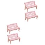 Toyvian 4 Sandalye Fotoğrafçılığı Minyatür Mobilya Minyatür Ev Mobilyaları El Sanatları Için Mini Sandalyeler Ev Mobilyası Oturma Odası Aksesuarları Mini Park Bankı Ahşap Pembe
