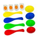 Toyvian 4 Takım Renkli Yumurta Ve Kaşık Yarış Oyunu Seti Açık Hava Parti Oyunları Yumurta Kaşığı Yarış Oyunu Çocuk İnteraktif Oyuncaklar Komik Kaşık Oyuncakları Çocuk Yumurta Oyuncakları