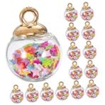 Toyvian 40 Adet Takı Takılar Kolye Renkli Çekicilik Kolye Yılbaşı Yanardöner Süsler Boncuk Sallamak Anahtarlık Takılar Küpe Takılar Bilezik Takılar Kristal Mini Zanaat Malzemeleri Plastik
