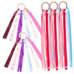 Toyvian 5 Dans Şerit Işlemek Şerit El Çanları Dans Bilek Uçurtma Gökkuşağı El Uçurtma Oyuncak Kurdele Oyuncak Gökkuşağı Şerit Çıngırak Bisiklet Odun Diş Kaşıyıcı Çocuk
