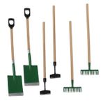 Toyvian 6 Adet Küçük Bahçe Aletleri Mini Bahçe Küreği Mini El Kürek Bahçe Çatalı Metal Mala Minyatür El Malası Takım Elbise Model Seti Araçları Mini Bahçe Aracı Süit Kılıfla Alaşım