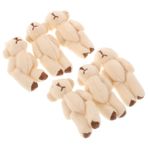 Toyvian 6 Adet Peluş oyuncak kolye peluş doldurulmuş ayı bebek mini ayı pasta süslemeleri kadınlar için ayı anahtarlıklar çanta süsü peluş mini ayı minik ayı bebekleri pp pamuk beyaz