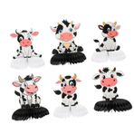 Toyvian 6 Adet Petek İnek Süsü Inek Masa Petek Centerpieces Petek Süsleme Hayvan Peteği Için Yemek Odası Dekoru Inek Petek Süs Eşyaları Parti Masaüstü Dekoru 3 Boyutlu Petek Kağıt Çocuk