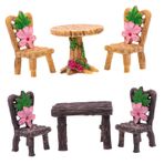 Toyvian 6 Adet Reçine Masa Ve Sandalye Süsleri Reçine Peri Masa Sandalye Masa Oyuncakları Sandalye Için Masa Minyatür Masa Minyatür Yemek Masa Aksesuarları Küçük Sandalye Mobilya Çocuk