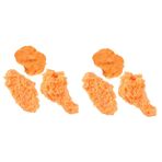 Toyvian 6 Simüle tavuk kanatları sahte kızarmış tavuk modeli sahte patates kızartması mutfak oyuncak Tavuk kanadı Tavuk parçaları tavuk Nuggets sahte tavuk budu mağaza malzemeleri pvc