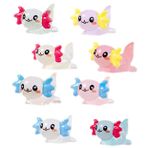 Toyvian 8 Karanlıkta Parlayan Hayvan Mini Ejderha Oyuncak Figürler Mini ışıklı Ejderha Minik Ejderha Heykelleri Bonsai Ejderha Süsü Yosun Manzara Ejderha Reçine Masaüstü Aksesuarlar