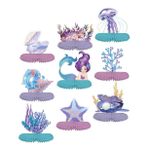 Toyvian 9 Adet Deniz Kızı Petek Topu Okyanus Hayvanı Centerpieces Deniz Kızı Temalı Parti Dekorasyonu Tropikal Masa Centerpieces Balık 3d Petek Süs Kağıt 3 Boyutlu Yemek Masası