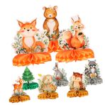 Toyvian 9 Adet Hayvan Petek Süsler Orman Hayvanları Petek 3d Süsler 3 Boyutlu Masa Süsleri Tavşan Geyiği 3 Boyutlu Orman Hayvanları Masa Üstü Süsü Parti Malzemeleri Kağıt Bebek Petek