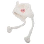 Toyvian Bebek Kış Kulak Şapka Bebek Kulaklık Kış Kızlar Için Yürümeye Başlayan Atkı Yürümeye Başlayan Kar Dişli Kız Bebek Için Bere Bebek Yün Bebek Kar Şapkası Yenidoğan Bere Beyaz Tensel