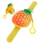 Toyvian Bileklik Halkası Çanta Değiştirmek Ananas Cüzdan Meyveler Tokat Bilezikler Yenilik Tokat Bilezik Anahtarlık Cüzdan Tokat Bileklik Karikatür Peluş Yürümeye Başlayan Çocuk Süslemek