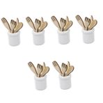 Toyvian Çocuk Oyuncakları 6 Takım Tahta Spatula Bıçak Ve Çatal Küçük Aksesuarlar Dekoru Minyatür Mutfak Aksesuarı Için Dekorasyon Kaşık Mikro Sahne Ahşap Yemek Oyunu Süslemeler