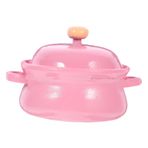 Toyvian Çorba Kasesi Bebek Evi Çorbası Mini Mobilya Aksesuarı Bebek Evi Mini Tencere Çocuk Mini Tencere Minyatür Pirinç Ocak Modeller İskandinav Aksesuarlar Seramik Ob11 Pembe