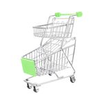 Toyvian küçük alışveriş sepeti tekerlekli market arabası çocuklar oyuncak bebek arabası minyatür süpermarket arabası minyatür alışveriş sepeti mini el arabası Rot çubuğu alışveriş kartı
