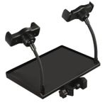 Toyvian Mikrofon Tepsisi Karaoke Çok Amaçlı Ses Kartı Tepsisi Mikrofon Aksesuarları Ayarlanabilir Mikrofon Standı Ayaklı Mikro USB Raf Standları Kulaklık Direği Mikrofon Standı Tepsisi