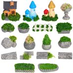 Toyvian Minyatür Bahçe Dekoru - Teraryum Bonsai Ve Bebek Evi Için Mini Reçine Süsleme Seti 1 Paket