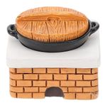 Toyvian Minyatür Evi Mutfak Aksesuarları Seti Mini Çin Tarzı Vintage Yangın Sobası Tencere Ve Ahşap Kapaklı Ocak Soba Modeli Evi Mutfak Mobilyası