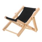 Toyvian Minyatür Plaj Sandalyesi Ahşap 1:12 Katlanabilir Mini Şezlong Longue Sandalye Toppers Telefon Standı Evi Mobilya Aksesuarları Kapalı Açık Bahçe Için