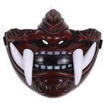 Toyvian Oni Maskesi Japon Maskesi Tush Cosplay Maske Iblis Hannya Cosplay Şeytan Maskesi Korkunç Korku Ninja Maskesi Kostüm Sahne Cadılar Bayramı Partisi Için Kırmızı
