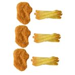 Toyvian Pvc Malzeme Sahte Tavuk Nuggets Patates Kızartması Gerçekçi Ekran Gıda Oyun Seti Için
