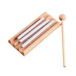 Toyvian Rüzgar Ziline Dokun çocuklar eğitici zil vurmalı çalgı 3 tonlu masa üstü çanları yoga enerji çanı çan müzikal perküsyon eğitim malzemeleri Meditasyon Chime Metal Light Brown