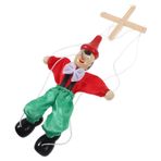 Toyvian Sicim Kukla Mandal Bebek Figürleri Ipli Oyuncaklar Çekin Ahşap Insan Figürleri Palyaço Bebeği Bitmemiş Ahşap Figürinler Interaktif Oyuncaklar Odun Heykel Ipliği Kaldır Çocuk