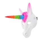 Toyvian tek boynuzlu at maskesi mardi gras parti maskesi hayvan baş maskesi hayvan cosplay maskesi at kafası maskesi D maskesi Çocuk maske komik kostümler tek boynuzlu at partisi iyilik pu