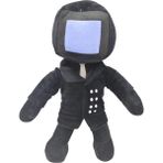 Toyworld Skibidi Tuvalet Serisi Mavi Ekran Tv Adam Peluş Oyuncak Çocuk Hediye 30CM (Yurt Dışından) - Black