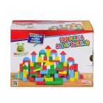 Toyz Dükkanım Kr085 Woodoy Ahşap Renkli Bloklar 100 Parça -Karsan Oyuncak Kız Erkek Çocuk Oyuncak Eğitici Oyuncakl