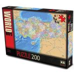 Toyz Dükkanım Ks Puzzle 200 Parça Türkiye Siyasi Haritası Kız Erkek Çocuk Oyuncak Eğitici Oyuncaklar