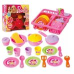 Toyz Dükkanım Orjinal Barbie Kutulu Bulaşık Seti Oyuncak Kız Erkek Çocuk Oyuncak Eğitici Oyuncaklar