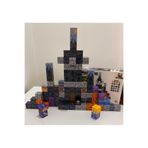 ToyznKidz 100 Parça Manyetik Küp Blok Mavi Kale Temalı Yapı Taşı (2.5 Cm)