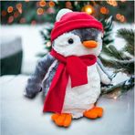 Toyzz 40 Cm Peluş Pingu Penguen Kırmızı Şapkalı Peluş Oyuncak Uyku Arkadaşı