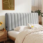 Toz Geçirmez Elastik Başlık Örtüsü Kapitone Teddy Kadife Sırt Yastığı Koruyucu Okuma Yastığı Yatak Kılıfı (Boyut: 185x60 cm Renk: C)