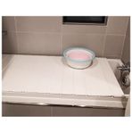 Toz Geçirmez Kapaklı Katlanır Küvet Caddy Tepsi, Yalıtımlı PVC Banyo Kapağı, 0,6 cm Kalın Küvet Aksesuarı, Büyük Boy 66x85 cm, Rahatlatıcı Spa Deneyimi için İdeal