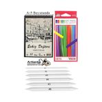 Toz Pastel Boya 12 Renk A5 Eskiz Defteri Pastel Dağıtma Kalemi 1 Paket Toz Soft Pastel Boya 12 Li Yumuşak Pastel Gölgele