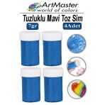 Toz Sim Mavi 4 Adet 7 Gr Tuzluklu Etkinlik Ders Okul Slime Dekorasyon Renkli Toz Sim Dekor Süsleme