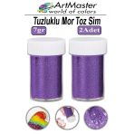 Toz Sim Mor 2 Adet 7 Gr Tuzluklu Etkinlik Ders Okul Slime Dekorasyon Renkli Toz Sim Dekor Süsleme