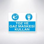 Toz ve Gaz Maskesi Kullan Sticker 20X28 Cm