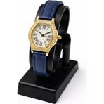 Toz Vintage Cazion Lacivert Deri Kayış Gold Kasa Taş Detaylı Kadın Vintage Retro Saat